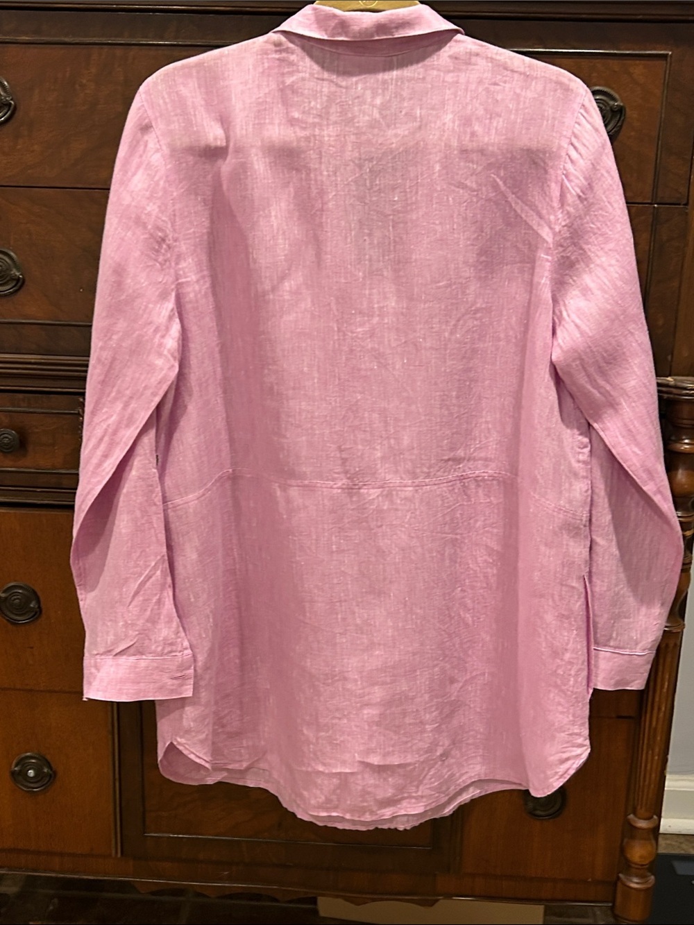 J. Jill Long-Sleeve Button-Front Linen Tunic in Lilac - Picture 2 of 15